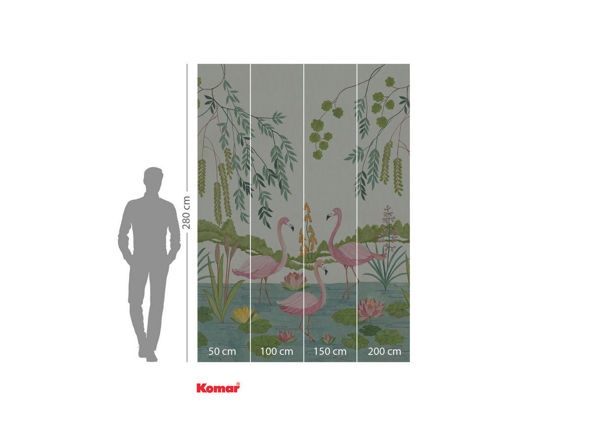 Komar Fototapete Flamingo Vibes Flamingo B/L: ca. 200x280 cm Flamingo Vibes - (200,00/280,00cm) - Komar