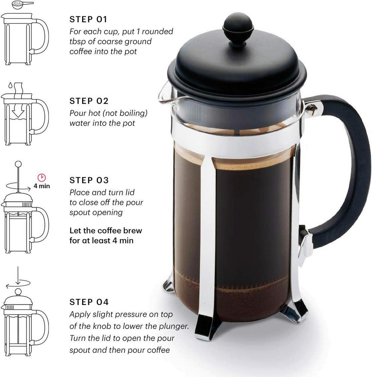Bodum Kaffeebereiter 1918-01B transparent Glas 1918-01B - transparent - Bodum