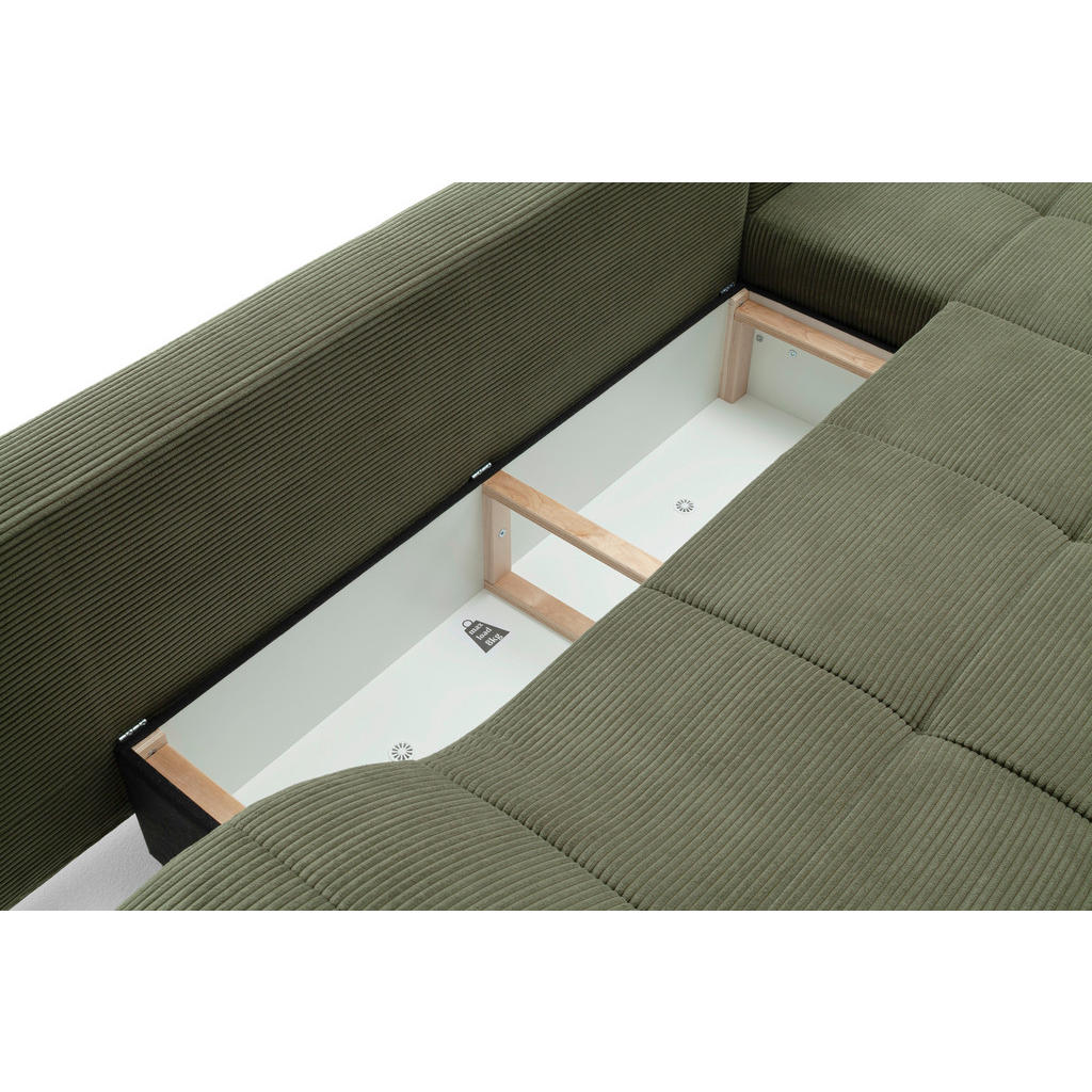 Thumbnail - Ecksofa Oregon grün Microfaser B/H/T: ca. 299x92x205 cm