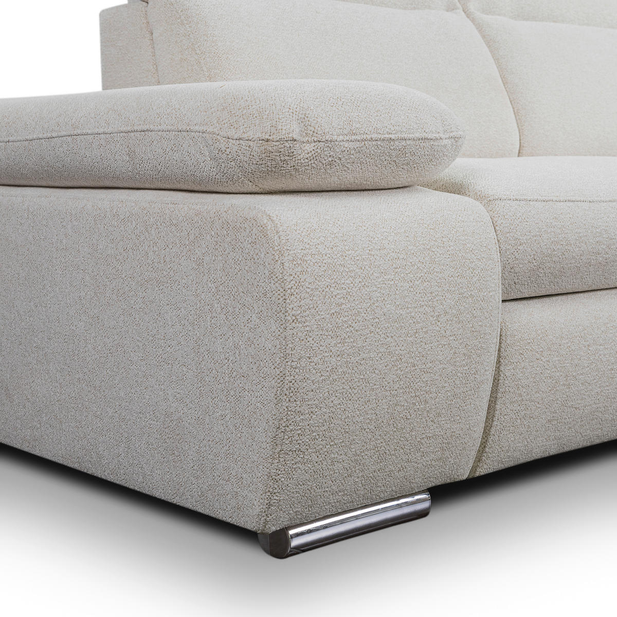 Ecksofa Alicante beige Microfaser B/H/T: ca. 282x100x232 cm Alicante - beige/Chrom (282,00/100,00/232,00cm)