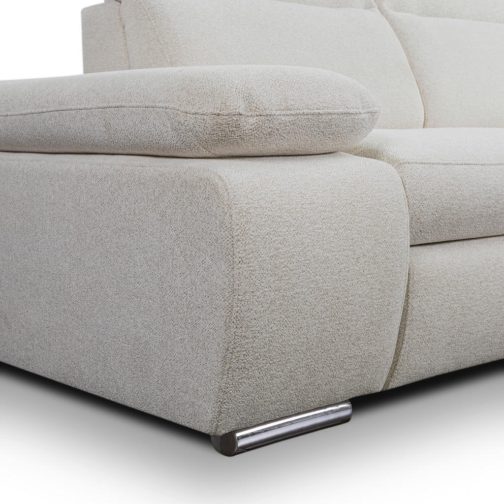 Thumbnail - Ecksofa mit Bettfunktion und Bettkasten beige Microfaser B/H/T: ca. 282x100x232 cm