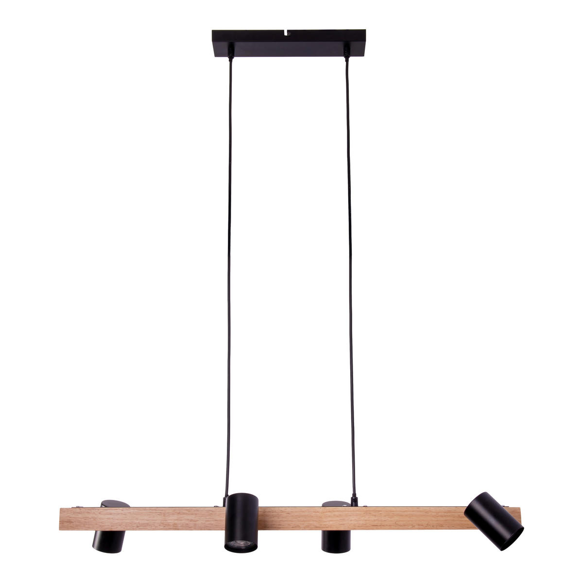 Näve Leuchten Pendelleuchte 7094522 schwarz Holz Metall B/H/T: ca. 24x120x80 cm GU10 4 Brennstellen Frida - schwarz (24,00/120,00/80,00cm) - Näve Leuchten