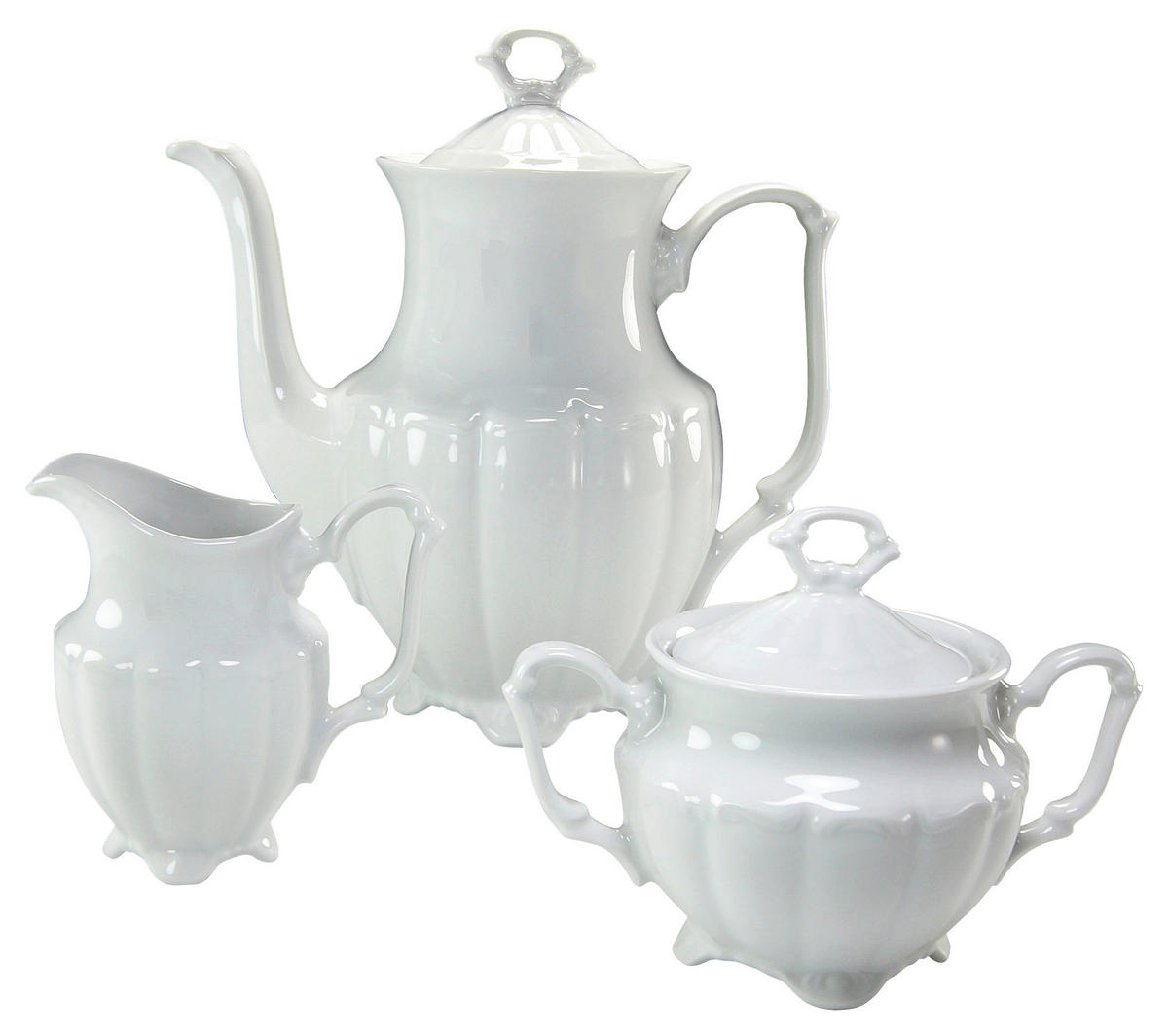 CreaTable Kaffee-Set Maria Theresia weiß Porzellan Maria Theresia - weiß - CreaTable