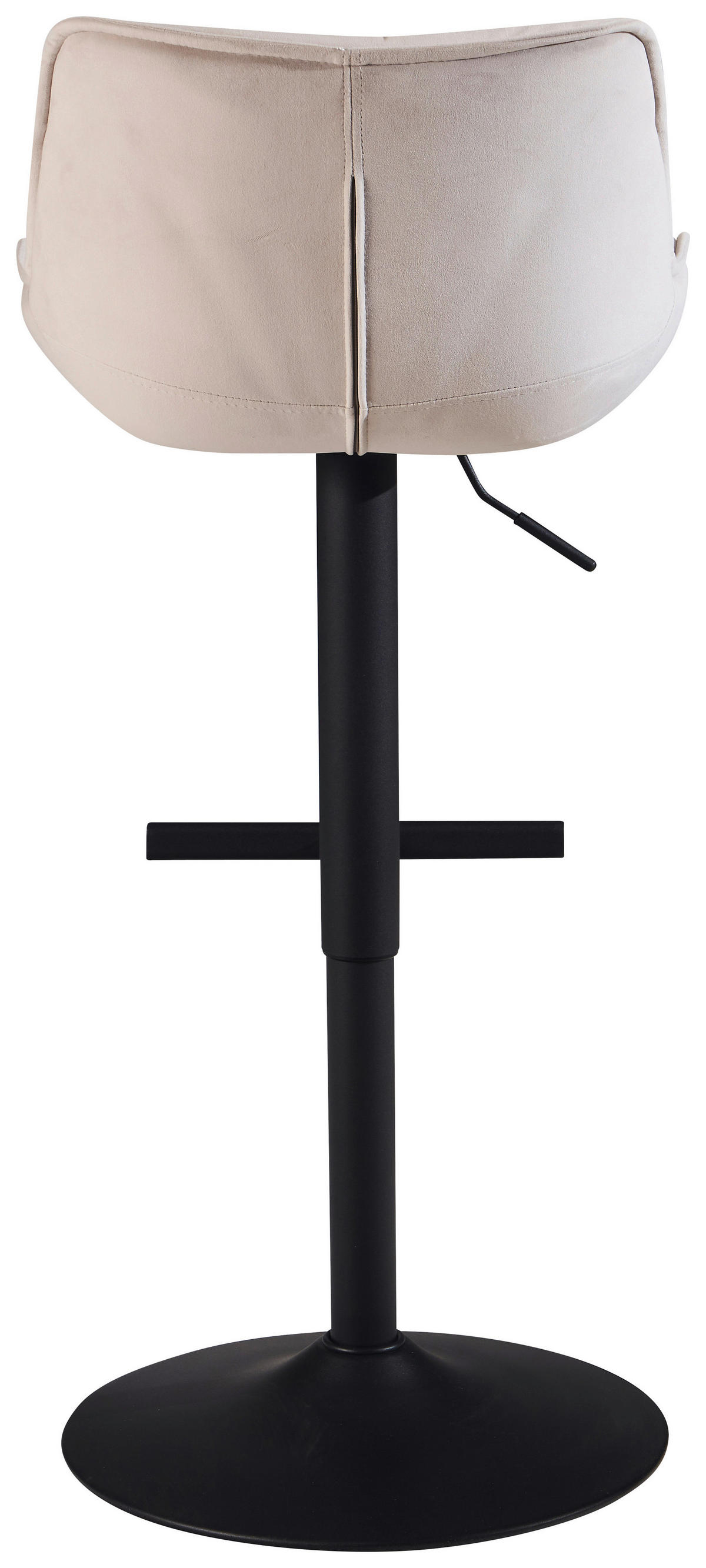 Barhocker beige schwarz Samt Eisen B/H/T: ca. 45x106x55 cm Barhocker - beige/schwarz (45,00/106,00/55,00cm) - Wohnling