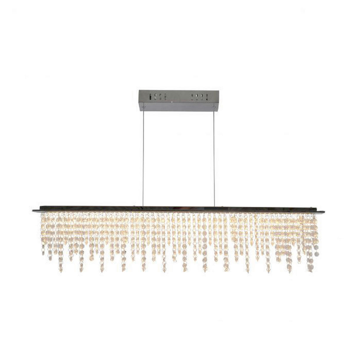 Näve Leuchten LED Pendelleuchte Chrom klar Metall Glas B/H/T: ca. 120x150x12 cm null 1 Brennstellen Diamonds - klar/Chrom (120,00/150,00/12,00cm) - Näve Leuchten