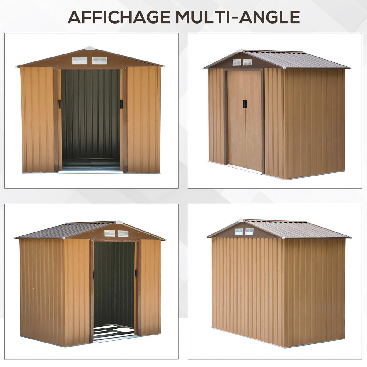 Outsunny Gartenhaus braun B/H/L: ca. 130x185x213 cm Gartenhaus - braun (213,00/130,00/185,00cm) - Outsunny