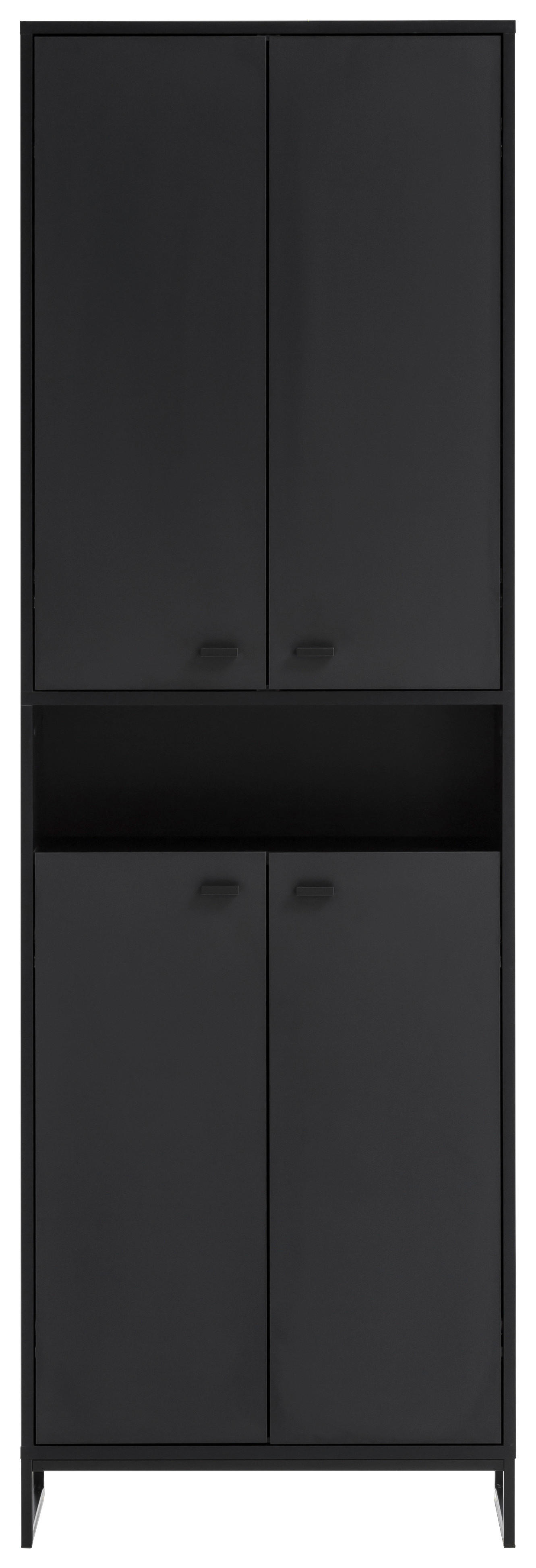 Schuhschrank Janne schwarz matt B/H/T: ca. 60,2x185,5x33 cm Janne - schwarz (60,20/185,50/33,00cm) - Möbelpartner