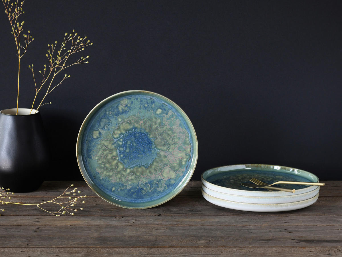 CreaTable Teller Yuki multicolor Steinzeug D: ca. 28 cm Yuki - multicolor (28,00cm) - CreaTable