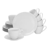 CreaTable Kaffeeservice Valencia weiß Porzellan 18 tlg. Valencia - weiß - CreaTable