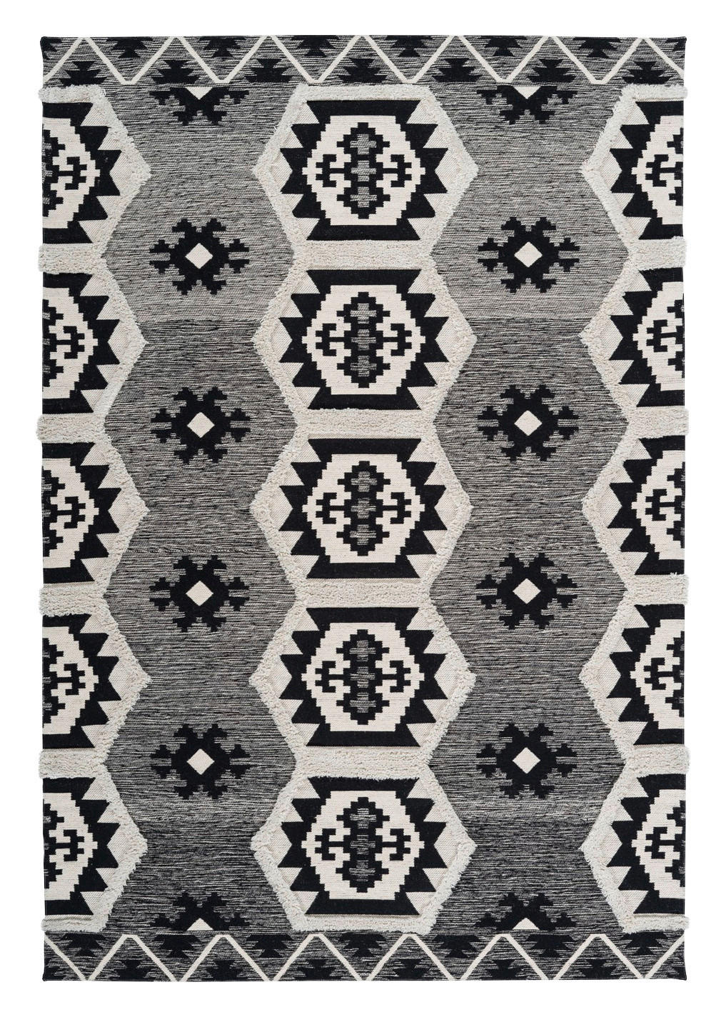 Arte Espina Kurzflorteppich Ethnie 325 grau B/H/L: ca. 120x1x170 cm Ethnie 325 - grau (170,00/120,00/1,00cm) - Arte Espina