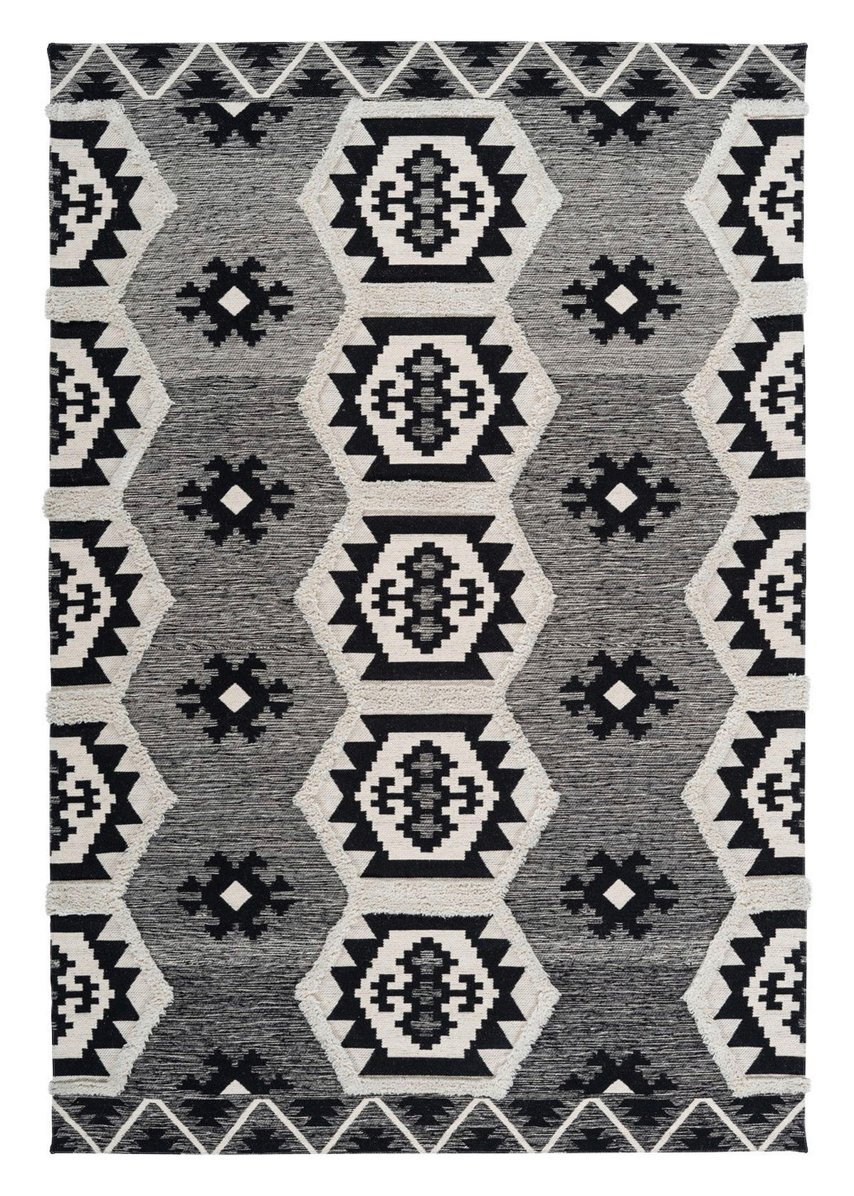 Arte Espina Kurzflorteppich Ethnie 325 grau B/H/L: ca. 120x1x170 cm Ethnie 325 - grau (170,00/120,00/1,00cm) - Arte Espina