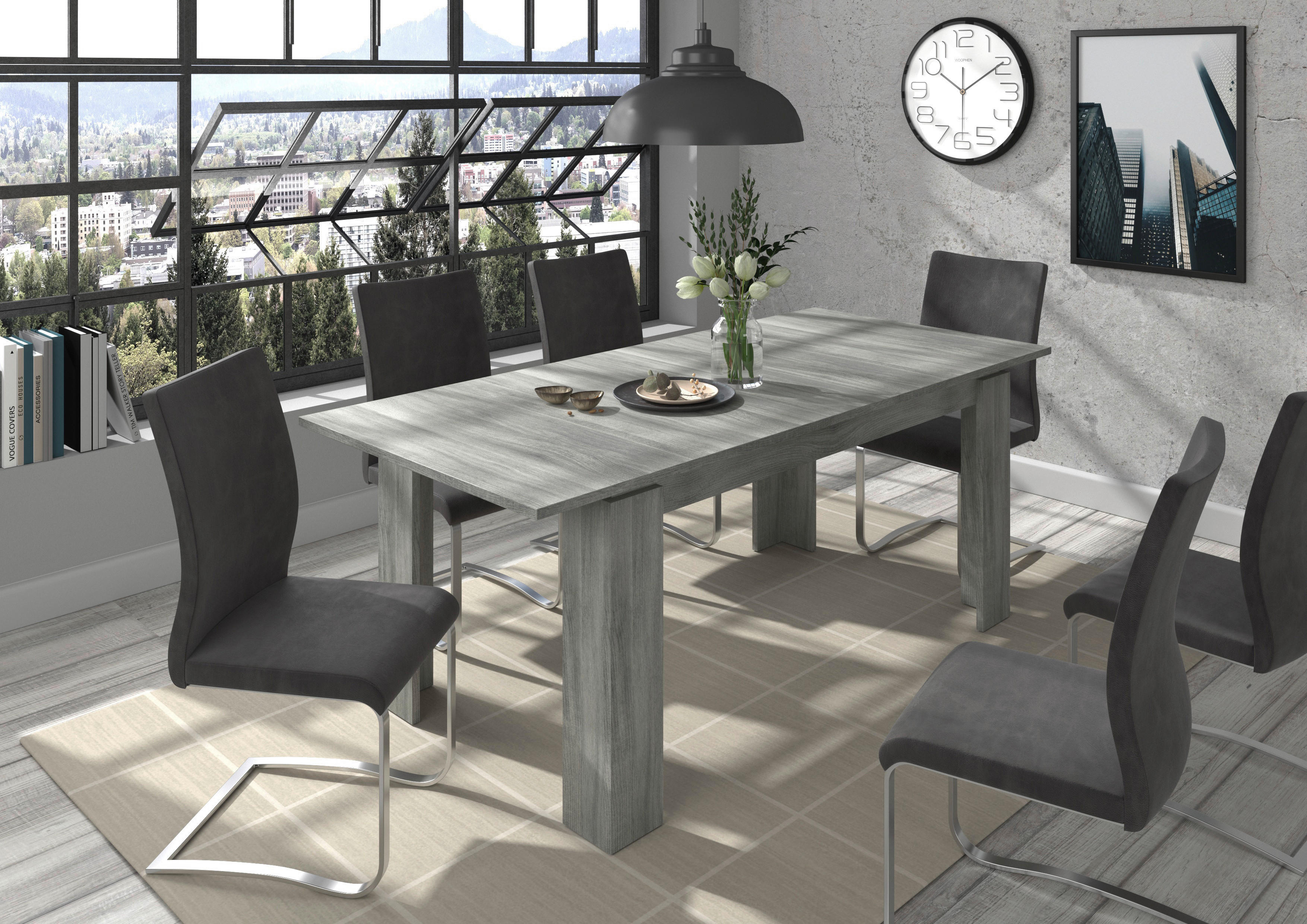 Thumbnail - Esstisch Titan Rauchsilber Nachbildung B/H/L: ca. 90x76x200 cm