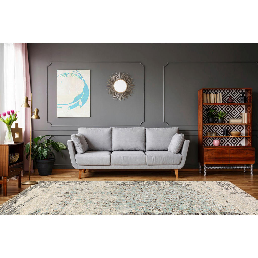 Thumbnail - Arte Espina Kurzflorteppich Damast 8067 grau B/L: ca. 120x180 cm