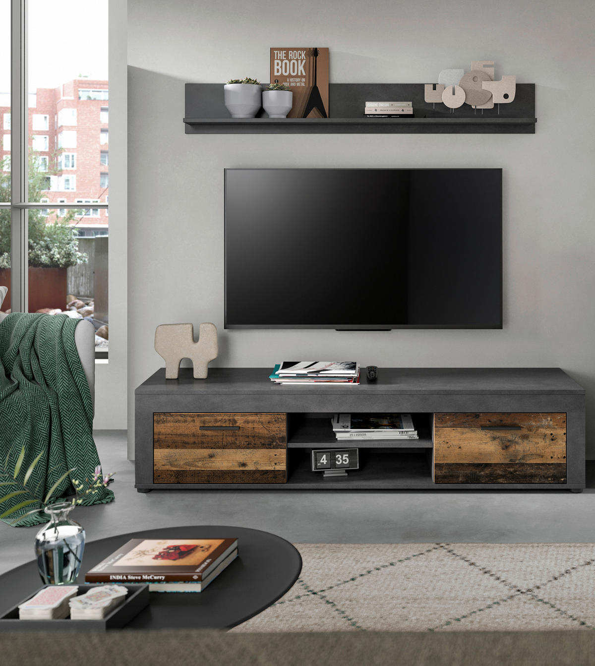 Lowboard Jam Matera Nachbildung Old Wood Nachbildung B/H/T: ca. 37x160x40 cm Jam - (37,00/160,00/40,00cm) - xonox.home