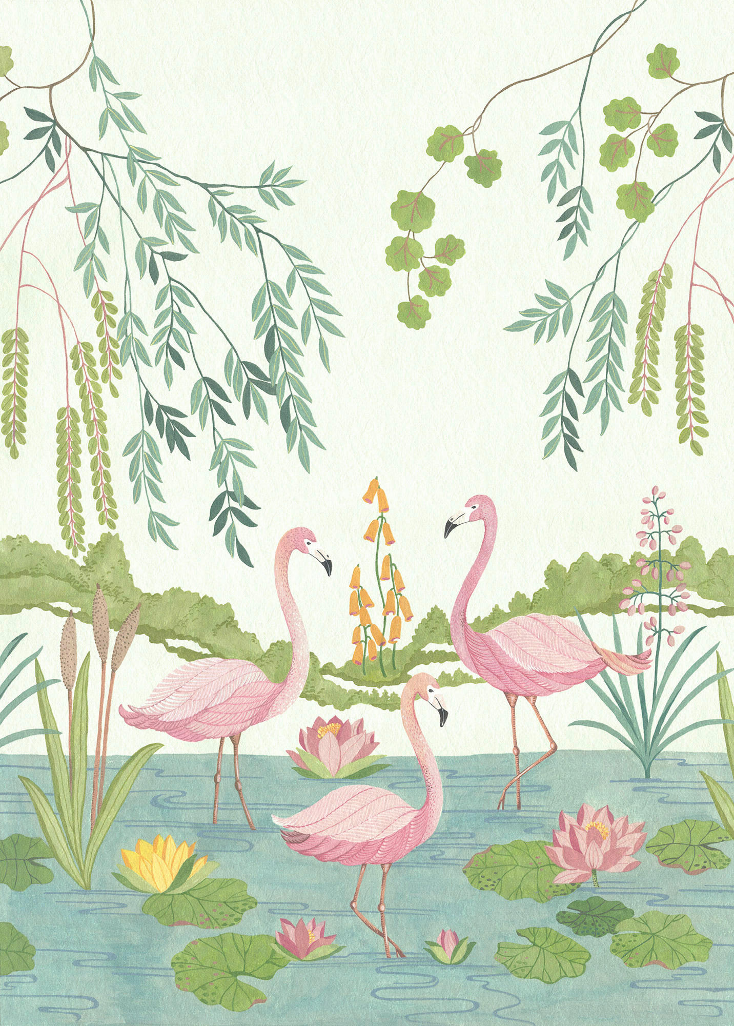 Komar Fototapete Flamingo Vibes Flamingo B/L: ca. 200x280 cm