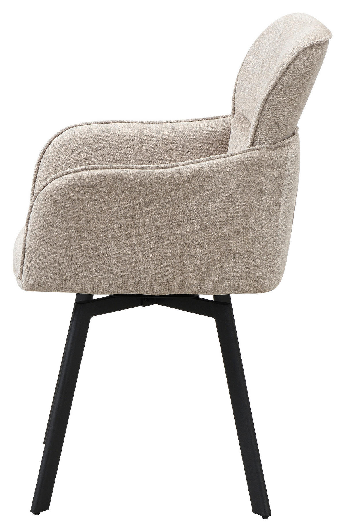 Stuhl RICO schwarz taupe Metall Stoff B/H/T: ca. 61x90x63 cm RICO - schwarz/taupe (61,00/90,00/63,00cm) - byLIVING