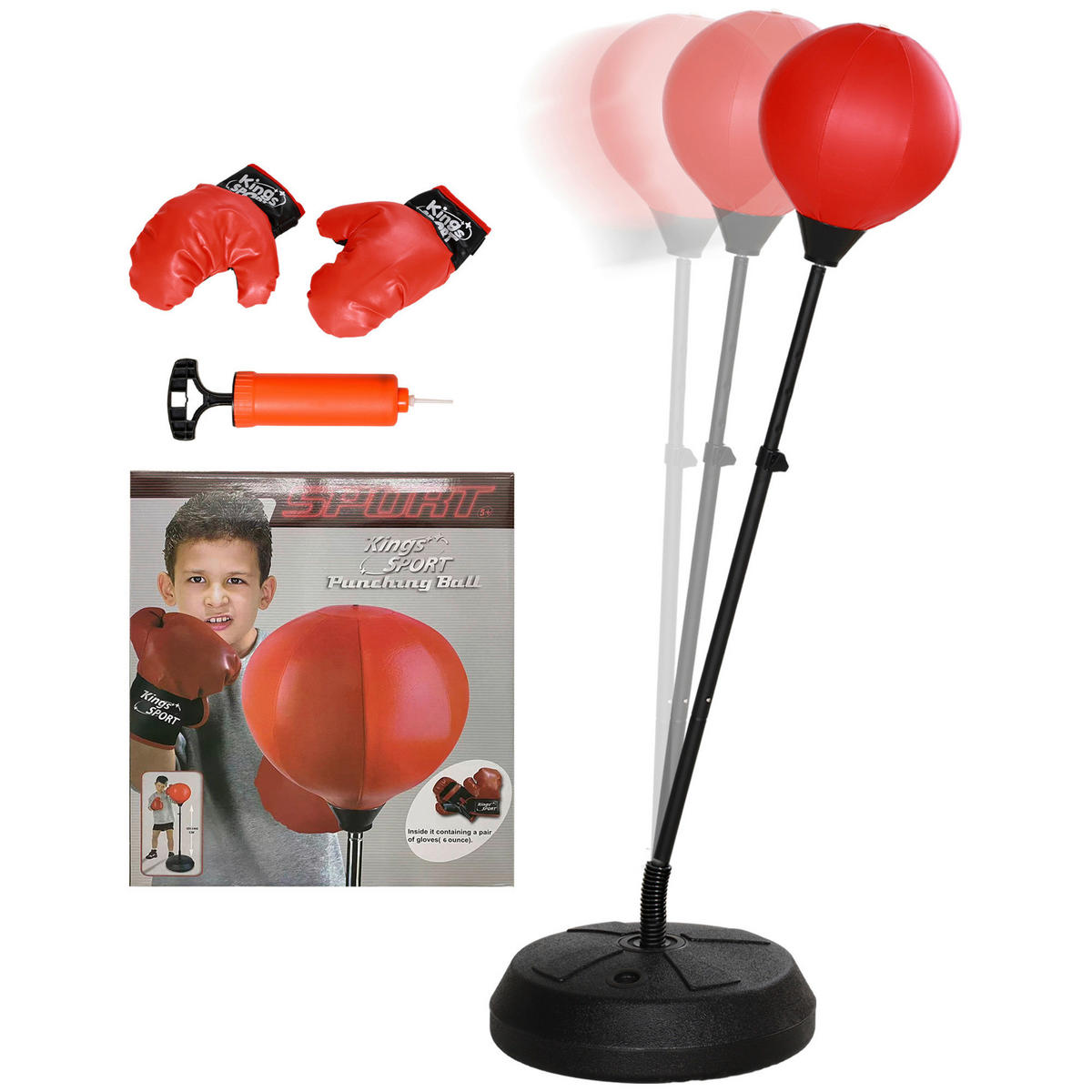 AIYAPLAY Punchingball rot B/H/L: ca. 44,3x147x44,3 cm Punchingball - rot (44,30/44,30/147,00cm) - AIYAPLAY