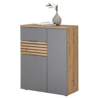 Schuhkommode Milan Eiche Artisan Nachbildung grau B/H/T: ca. 85x15x38 cm Milan - Eiche/grau (85,00/15,00/38,00cm)
