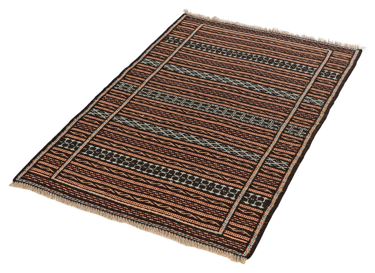 PersaTepp Teppich Kelim Kordi schwarz B/L: ca. 81x125 cm Kelim Kordi - schwarz (81,00/125,00cm) - PersaTepp
