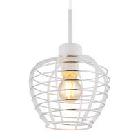 GLOBO Hängeleuchte Chrom weiß Aluminium Metall B/H/L: ca. 28,5x24,5x36,5 cm E27 1 Brennstellen Hängeleuchte-Nesa - weiß/Chrom (36,50/28,50/24,50cm) - GLOBO