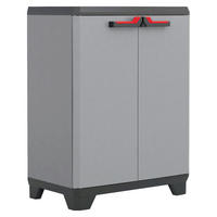 Keter Kunststoffschrank Stilo grau Kunststoff B/H/L: ca. 68x90x39 cm Stilo - rot/schwarz (39,00/68,00/90,00cm) - Keter