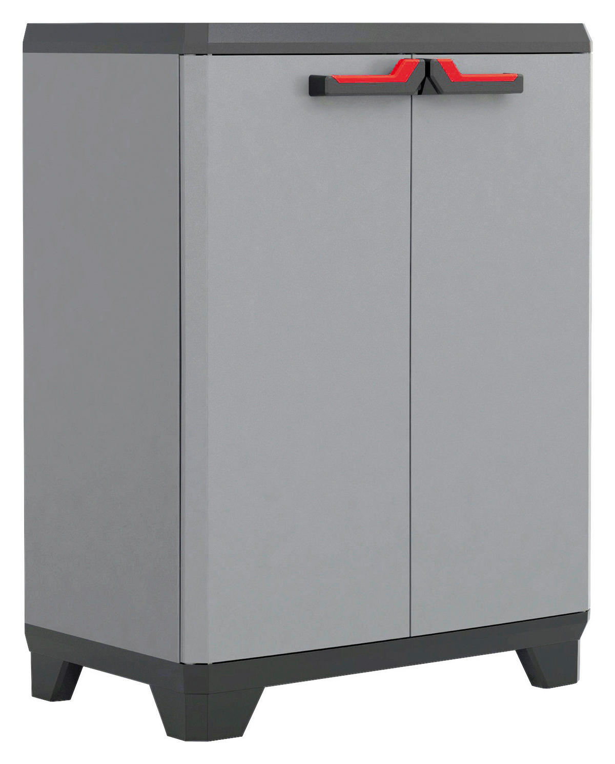 Keter Kunststoffschrank Stilo grau Kunststoff B/H/L: ca. 68x90x39 cm Stilo - rot/schwarz (39,00/68,00/90,00cm) - Keter