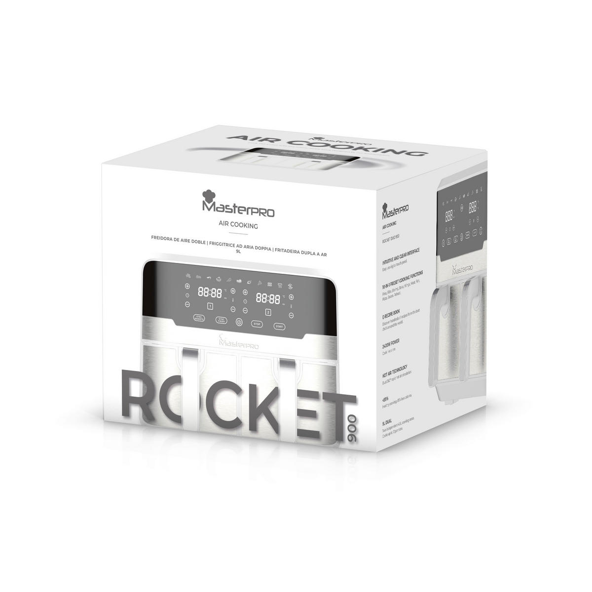 MASTERPRO Heißluftfritteuse ROCKET DUO 900 - weiß - MASTERPRO