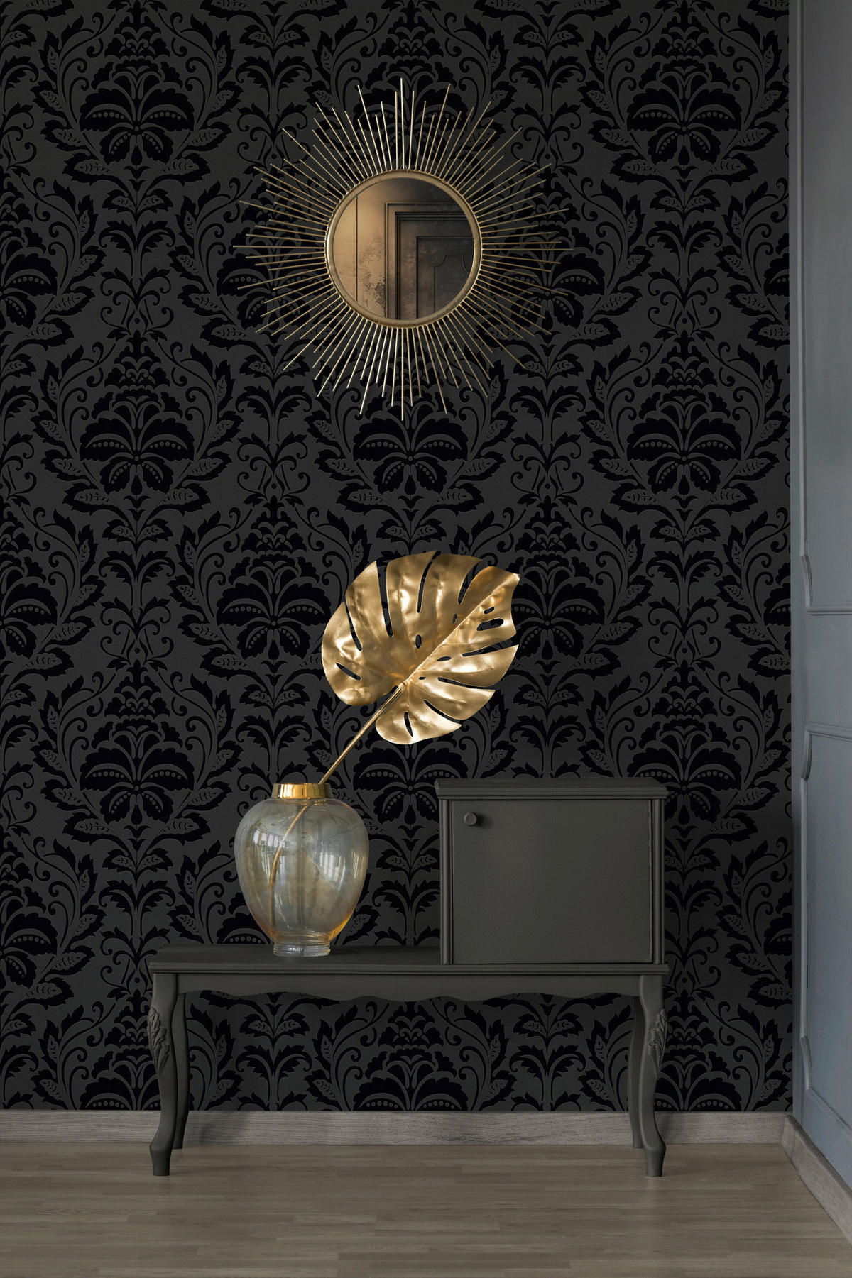 A.S.Creation Vliestapete Black & White Barock schwarz B/L: ca. 53x1005 cm Black & White - schwarz (53,00/1005,00cm) - A.S.Creation