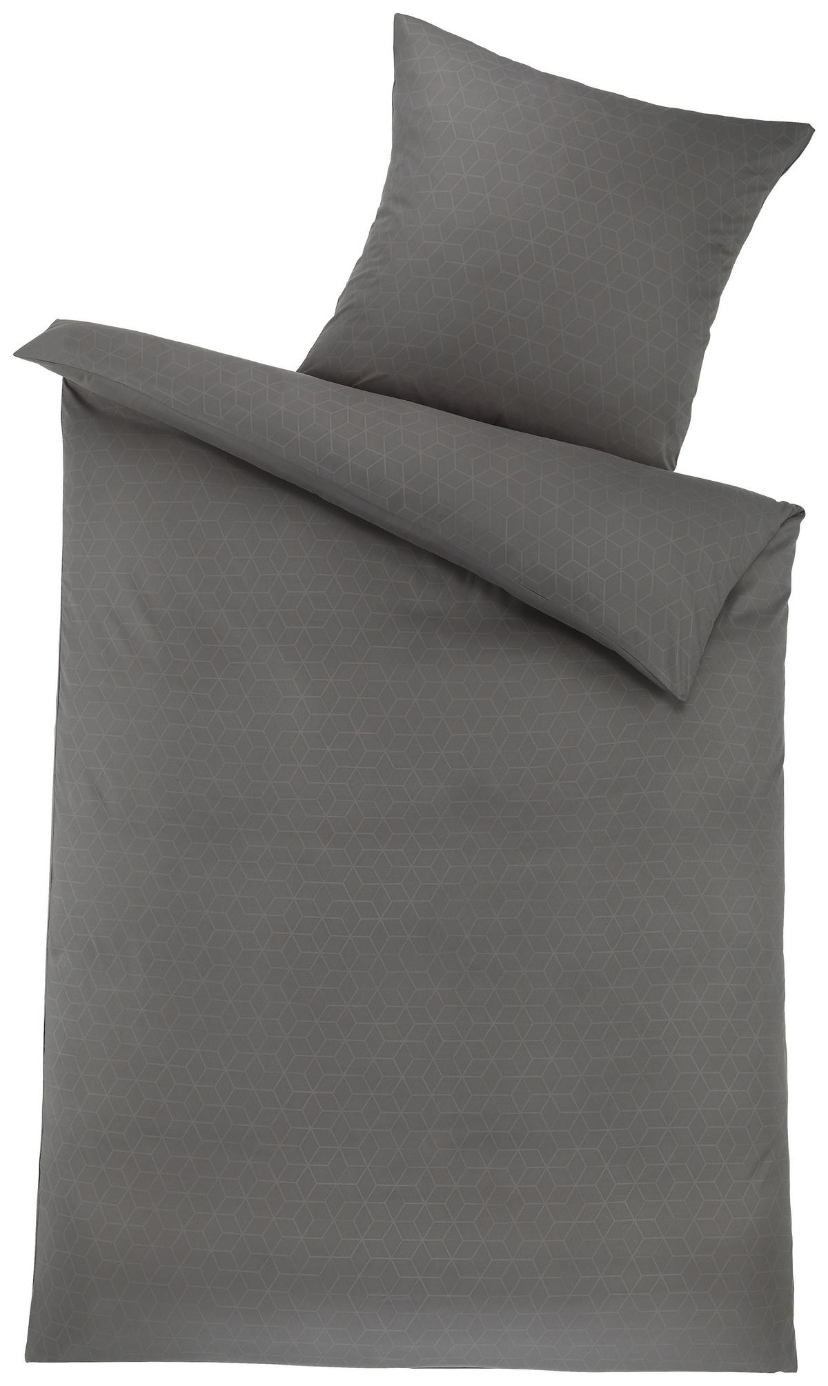 Microfaser Bettwäsche Bettwäsche-Microfaser_Cube_geprägt - grau (155,00/220,00cm)