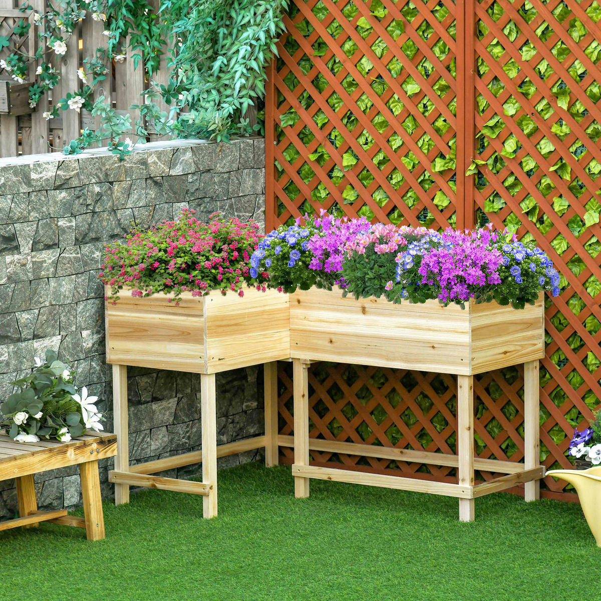 Outsunny Hochbeet B/H/L: ca. 91x81x121 cm Hochbeet 845-634 - (121,00/91,00/81,00cm) - Outsunny