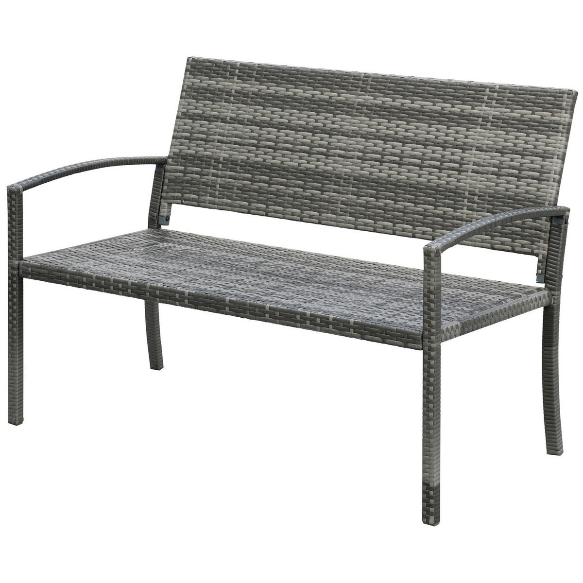 Outsunny Gartenbank grau Polyrattan B/H/L: ca. 60x122x85 cm Gartenbank - grau (85,00/60,00/122,00cm) - Outsunny