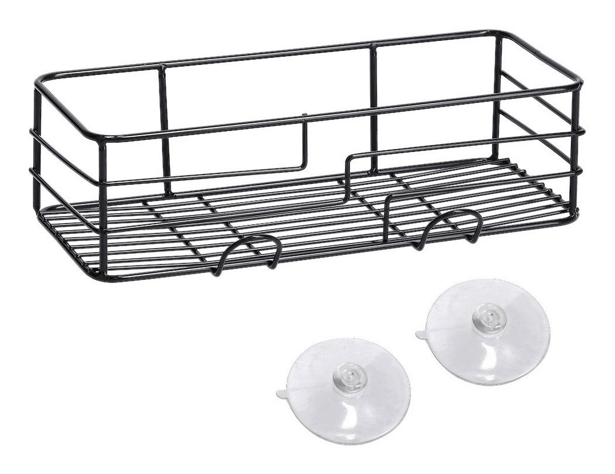 Badregal schwarz Metall B/H/L: ca. 15x9x28 cm Badregal - schwarz (28,00/15,00/9,00cm) - Zeller