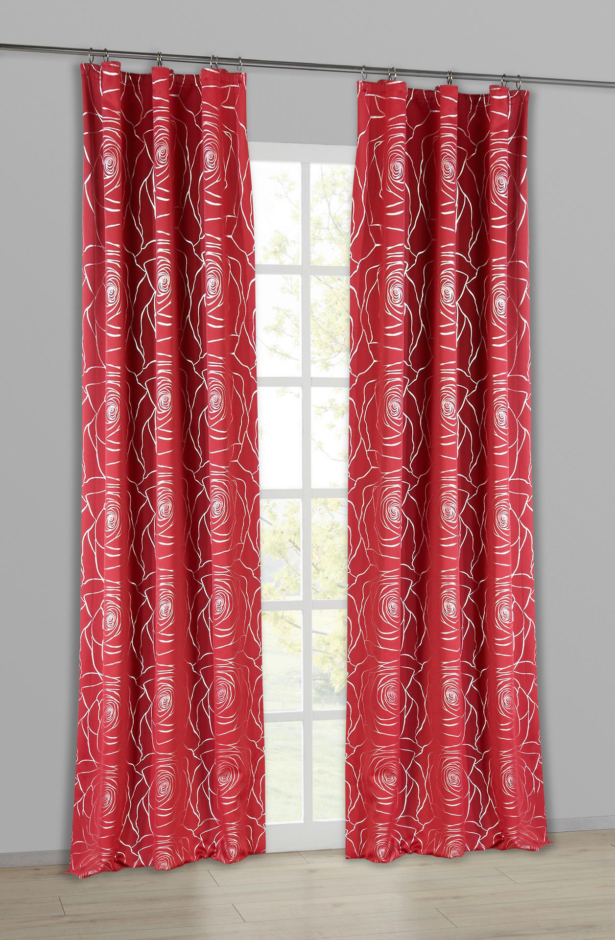 Home Essential Verdunklungsvorhang Roses rot B/L: ca. 140x245 cm Roses - rot (140,00/245,00cm) - Home Essential