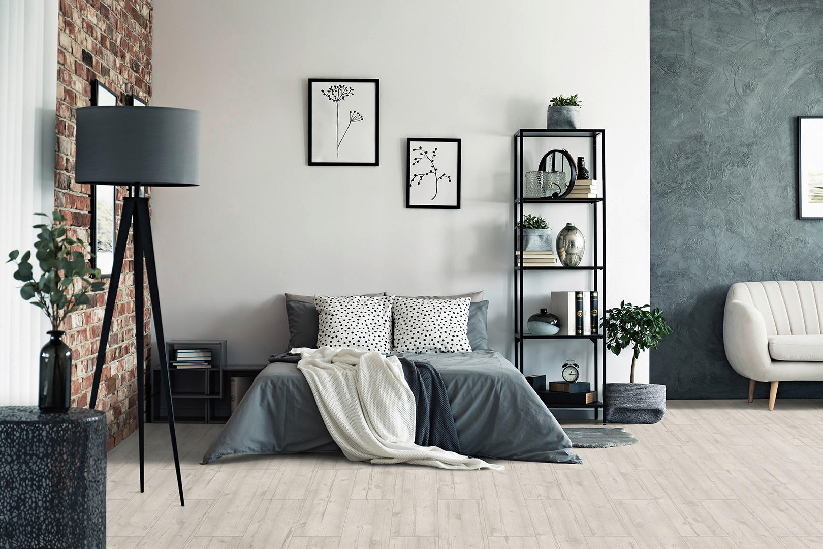 Laminatboden Sichtbeton ca. 2,367 m² im Paket  B/L: ca. 28x60,4 cm pro Paket Sichtbeton ca. 2,367 m² im Paket - grau (28,00/60,40cm)