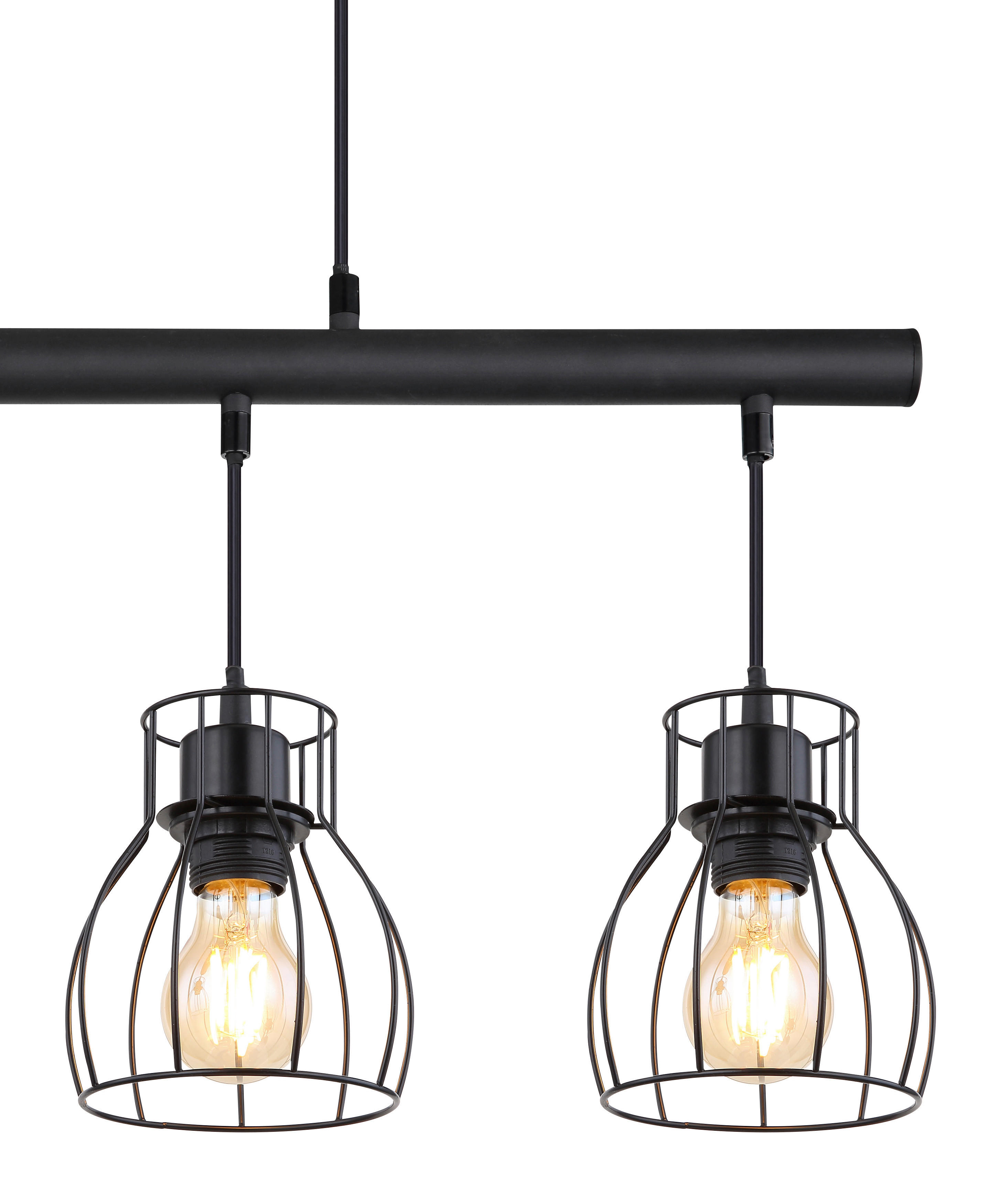 GLOBO LED-Pendelleuchte mattschwarz Metall B/H/T: ca. 14x120x77 cm 4.0 Brennstellen MINA - mattschwarz (14,00/120,00/77,00cm) - GLOBO