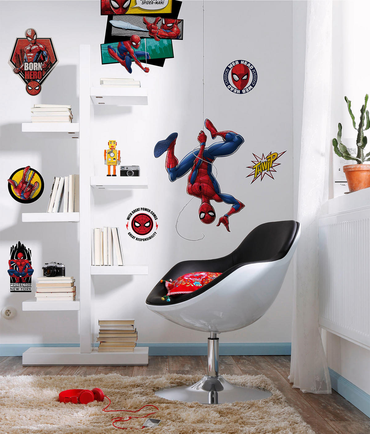 Komar Wandtattoo Spider-Man Web Head Spiderman Spider-Man Web Head B/L: ca. 100x70 cm Spider-Man Web Head - (100,00/70,00cm) - Komar