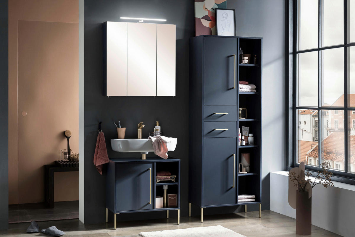 Spiegelschrank Kent dunkelblau B/H/T: ca. 70x74,8x16 cm Kent - dunkelblau (70,00/74,80/16,00cm) - Möbelpartner