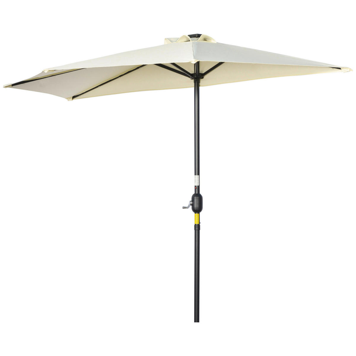 Outsunny Halbrunder Regenschirm beige Eisen B/H/L: ca. 135x240x270 cm Sonnenschirm_Halbrunder - beige (270,00/135,00/240,00cm) - Outsunny