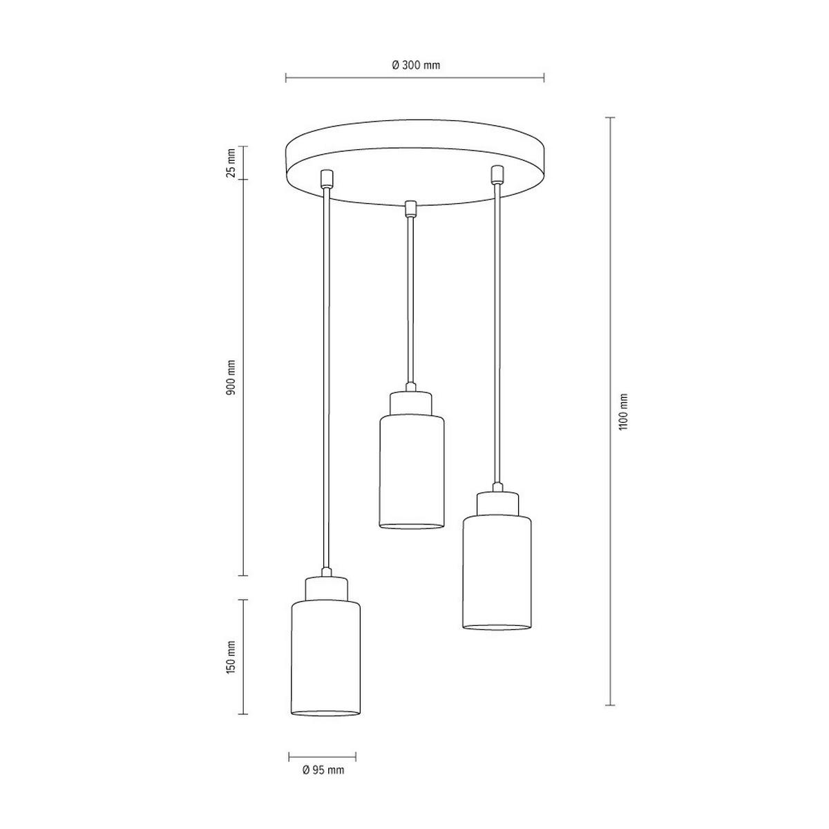 SPOT Light Pendelleuchte SP-1720576  Bosco transparent walnuss weiß Buche Glas B/H/D: ca. 30x110x10 cm E27 3 Brennstellen Bosco - weiß/walnuss (10,00/110,00cm) - SPOT Light