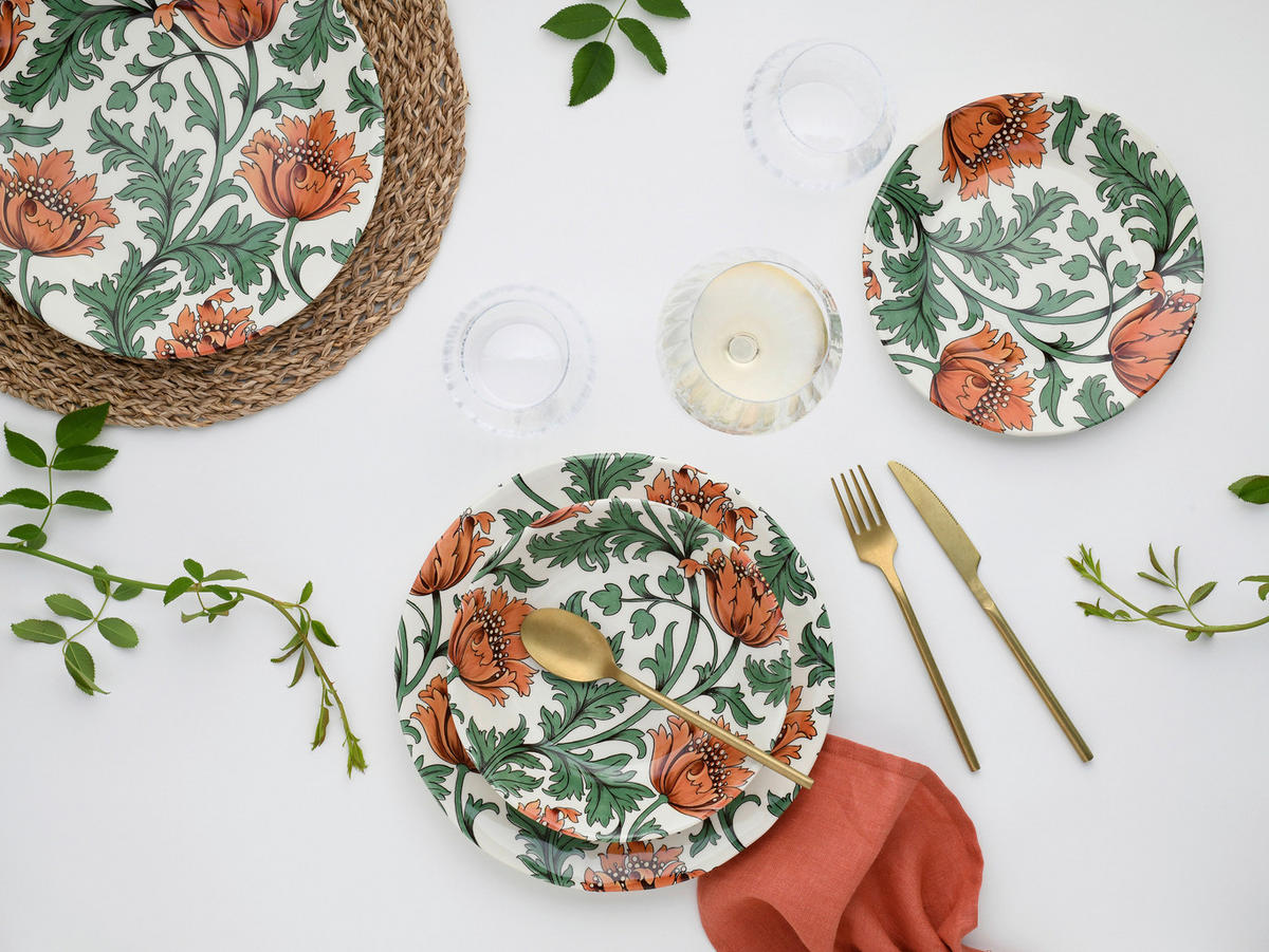CreaTable Kombiservice Florentina grün Steingut 12 tlg. Florentina - grün (30,00/30,00/25,00cm) - CreaTable