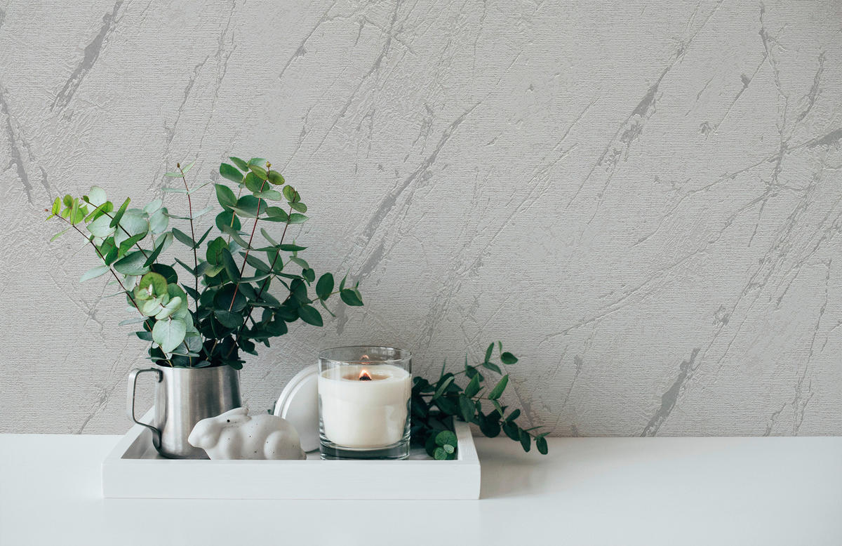 Vliestapete Marmor grau silber B/L: ca. 53x1005 cm Vliestapete_393361 - silber/grau (53,00/1005,00cm)