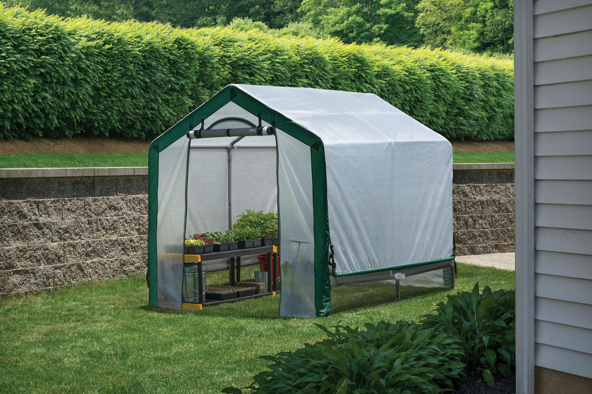 ShelterLogic Foliengewächshaus B/H/T: ca. 180x200x240 cm Foliengewächshaus - weiß/grün (180,00/200,00/240,00cm) - ShelterLogic