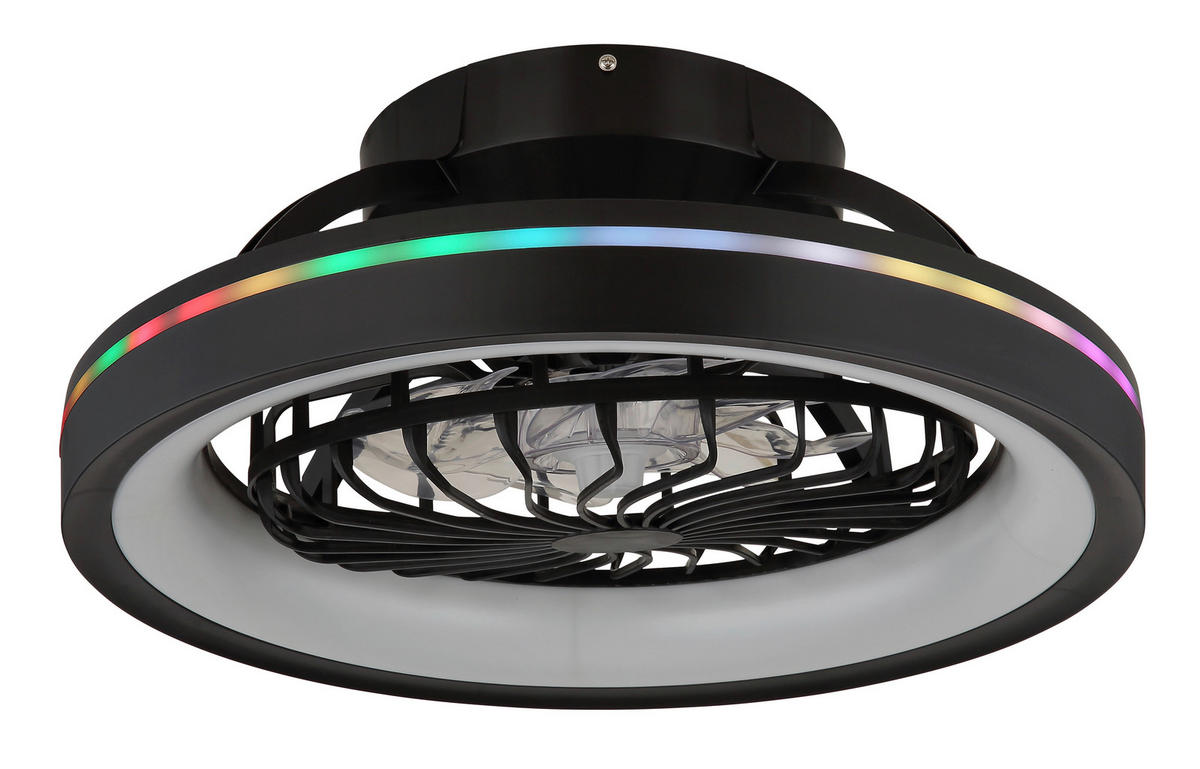 GLOBO LED-Deckenventilator DEANNE 3665 Opal schwarz H/D: ca. 20x48 cm max. 40 W DEANNE - schwarz/Opal (48,00/20,00cm) - GLOBO