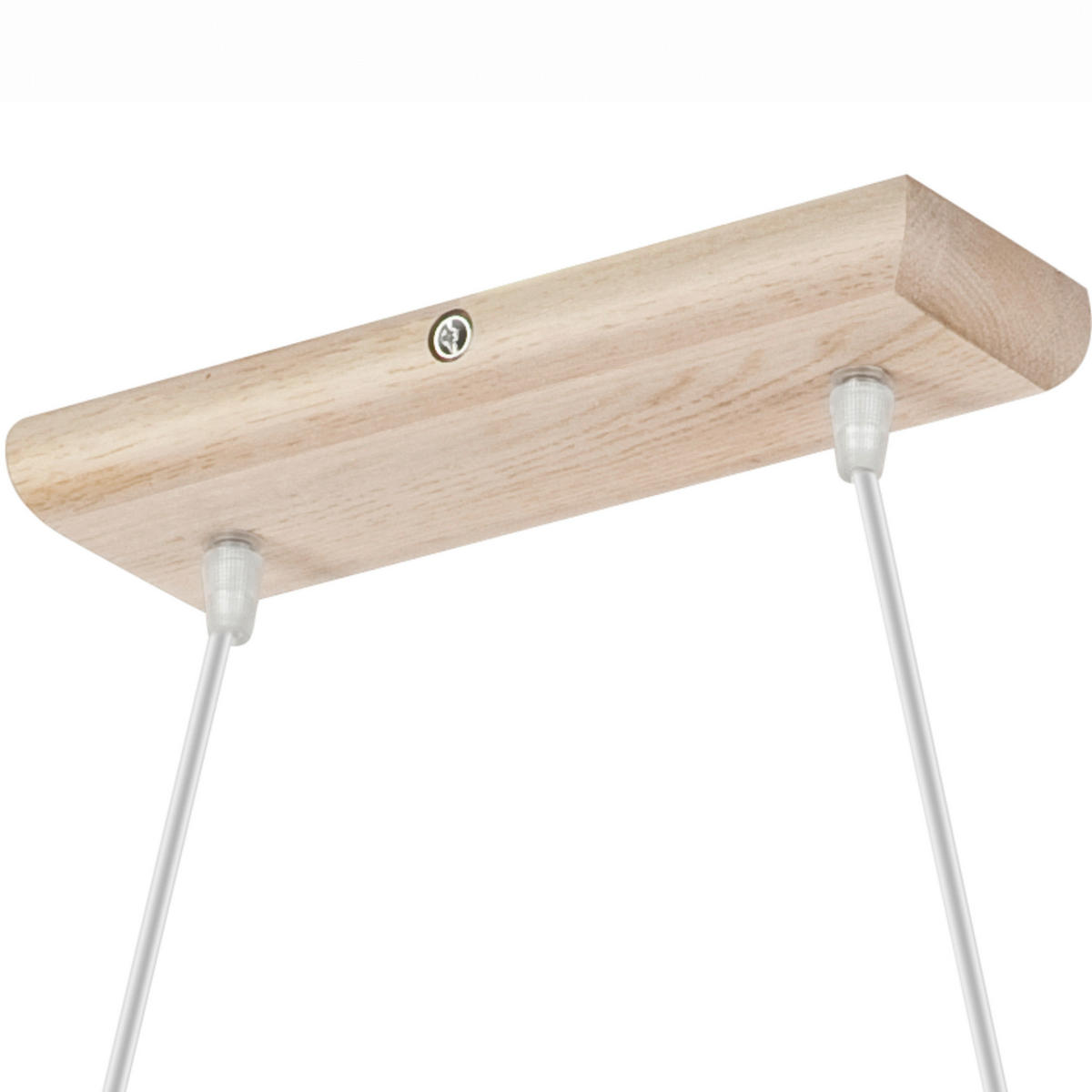 Lamkur Deckenleuchte weiß Stahl Holz B/H/L: ca. 24x45x90 cm 2 Brennstellen Aida - weiß (90,00/24,00/45,00cm) - Lamkur