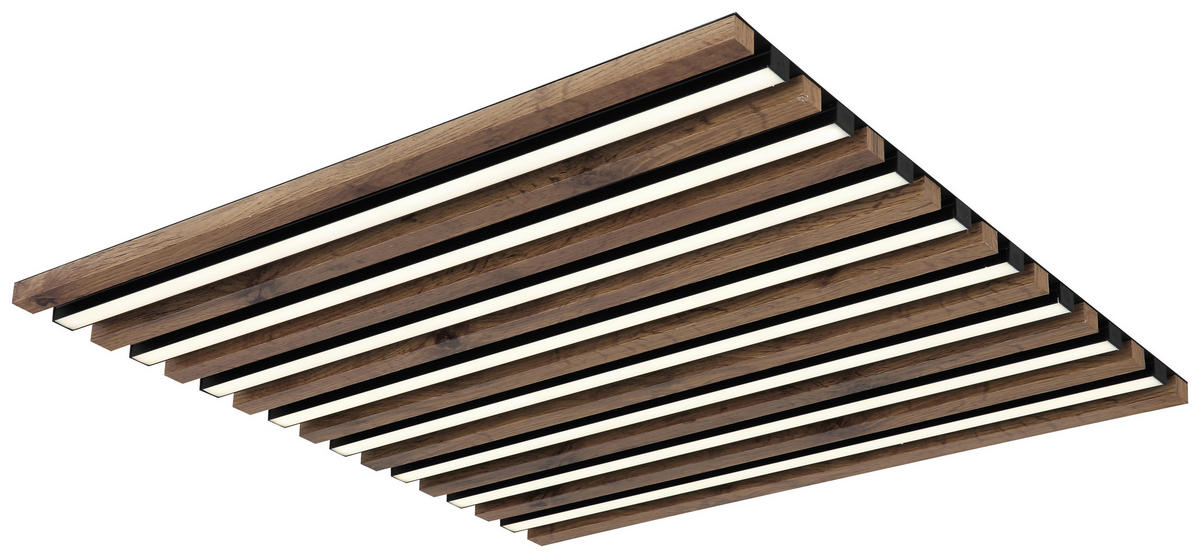 GLOBO LED-Deckenleuchte HAYDEN 67347D3CCT schwarz MDF Metall Kunststoff B/H/L: ca. 60x6x60 cm 1 Brennstellen HAYDEN - schwarz (60,00/60,00/6,00cm) - GLOBO