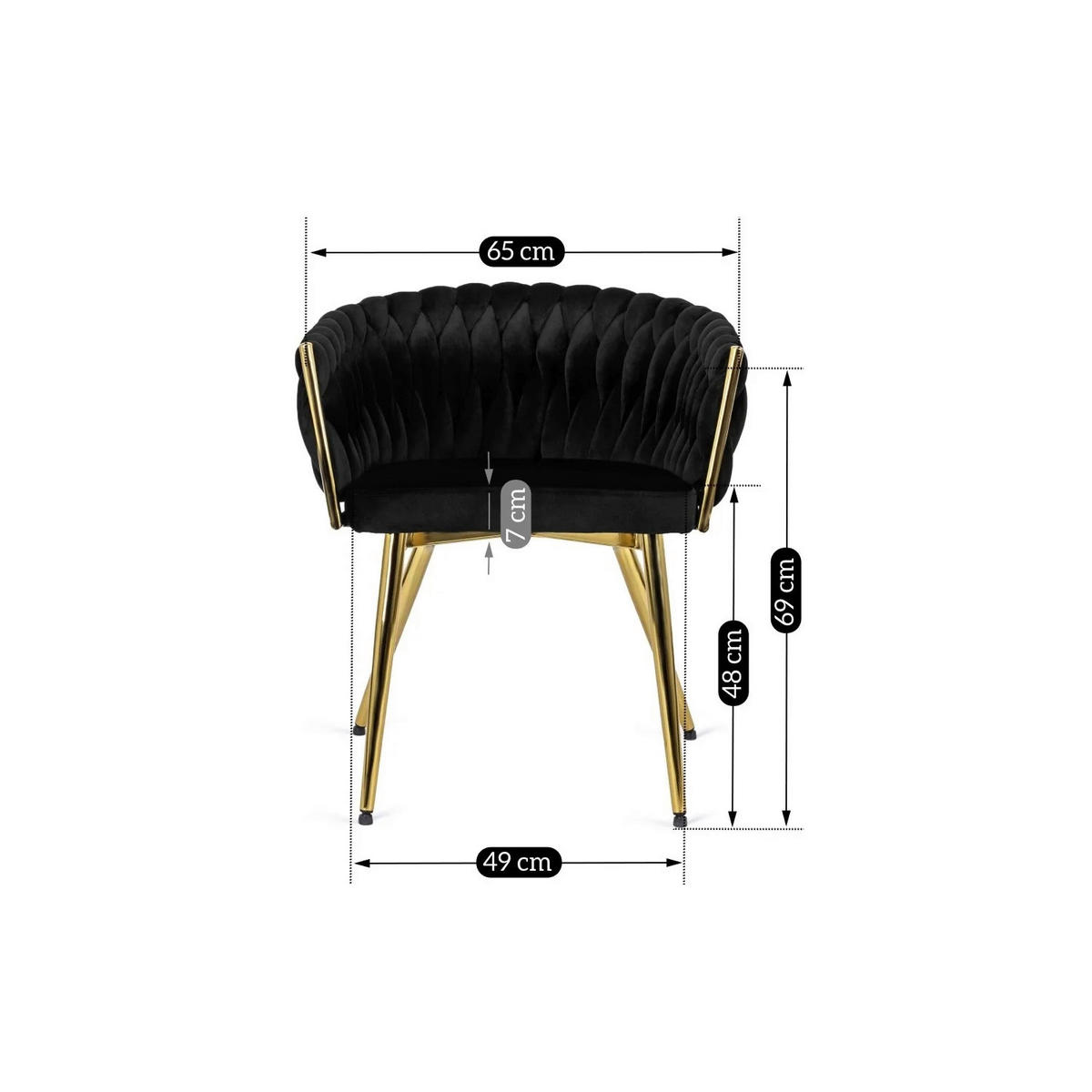 Stuhl CAPRI schwarz Velourstoff CAPRI - schwarz - WIPMEB