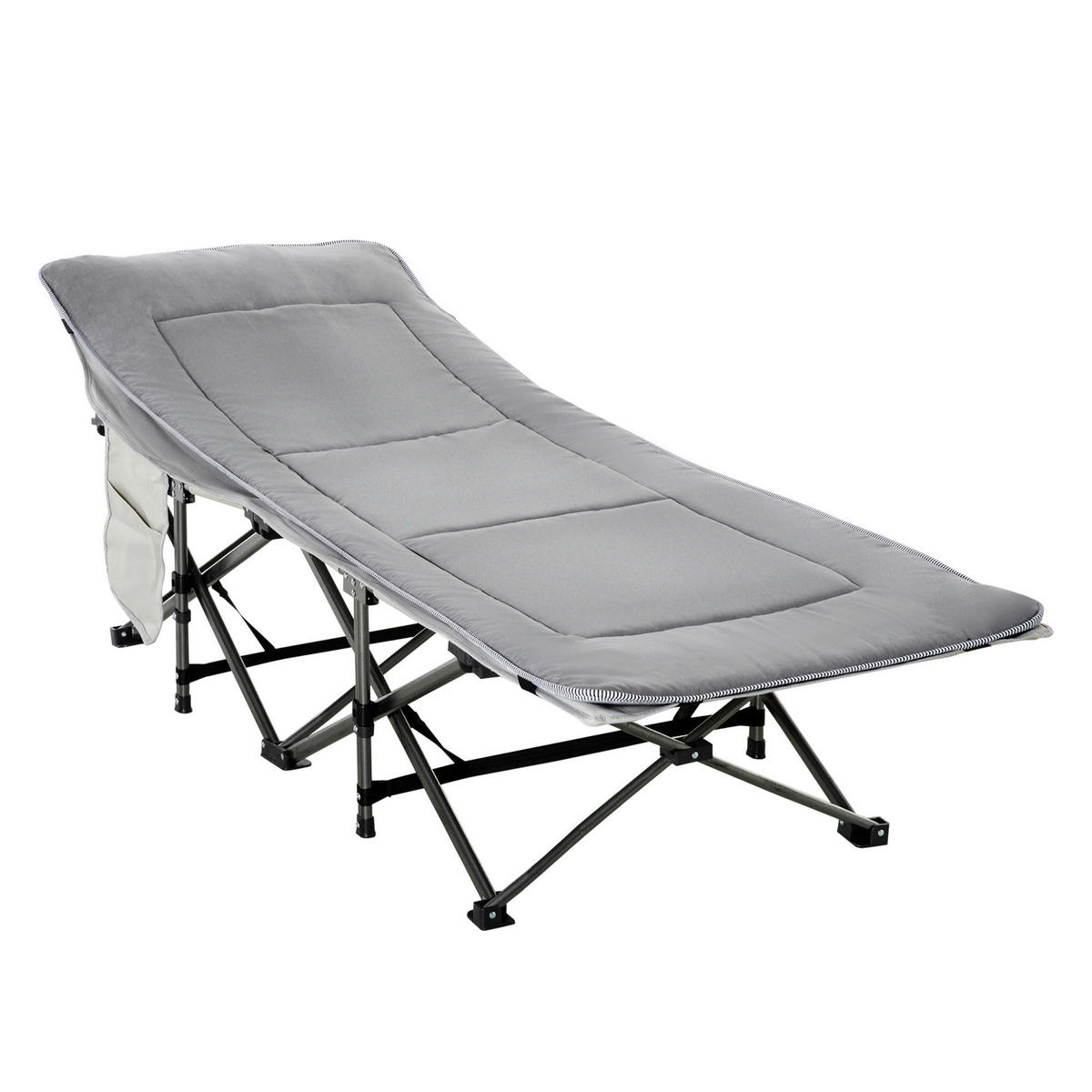 Outsunny Campingartikel B/H/L: ca. 64,5x188x53 cm Feldbett - hellgrau (53,00/64,50/188,00cm) - Outsunny