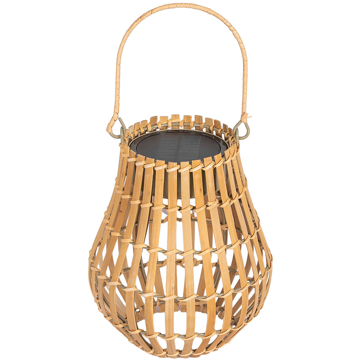 Gartenleuchte natur Bambus Edelstahl Polypropylen B/H/L: ca. 18,5x18,5x22 cm Gartenleuchte - natur (22,00/18,50/18,50cm) - Outsunny