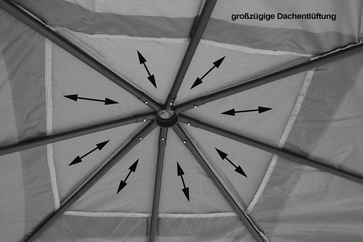 Grasekamp Pavillon Rimini Flex grau Stahl B/H/L: ca. 300x263x300 cm Rimini Flex - grau (300,00/300,00/263,00cm) - Grasekamp