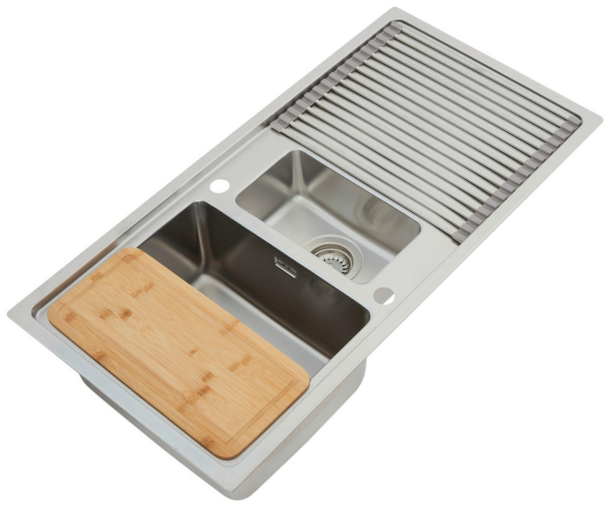 Respekta Einbauspüle Chicago 100 x 50 Edelstahl B/H/T: ca. 100x19x50 cm Chicago 100 x 50 - Edelstahl (100,00/19,00/50,00cm) - Respekta